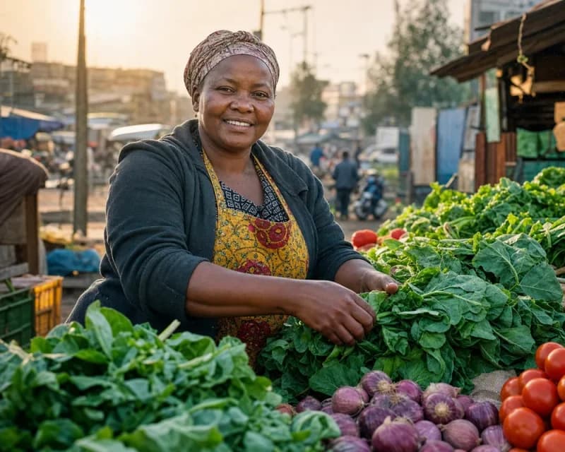Mama Wanjiku fresh vegetable stall