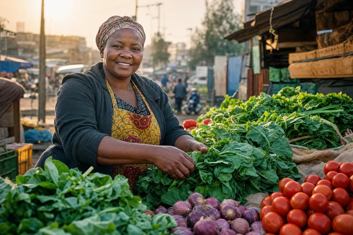 Mama Wanjiku vegetable stall at Githurai